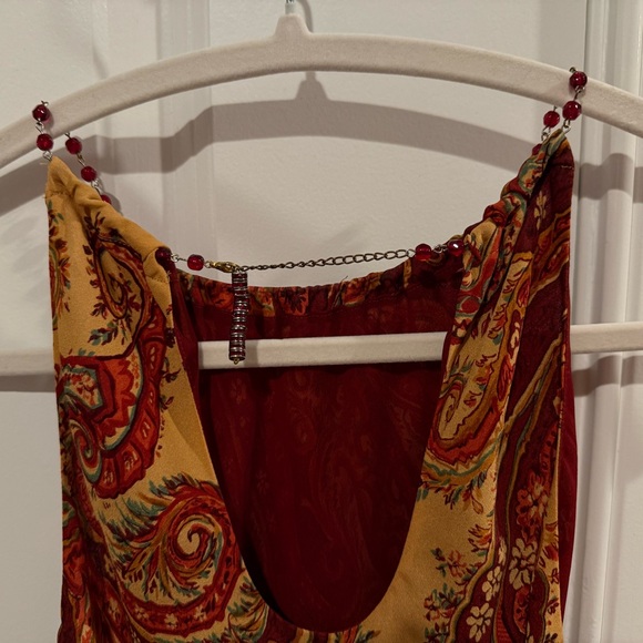 Silk  Halter Maxi Dress with beading on neckline - Picture 8 of 15